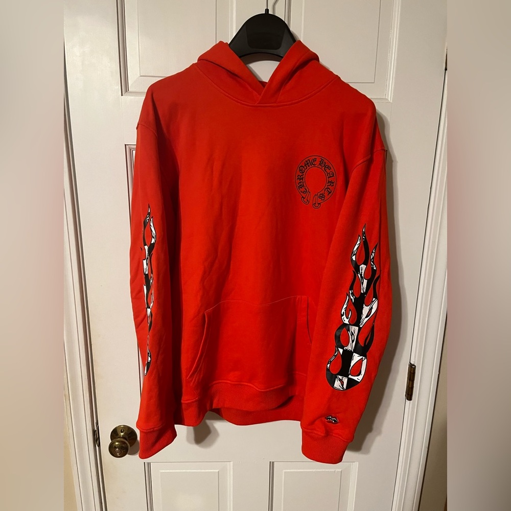 Chrome Hearts x Matty Boy Red Chomper Flame Hoodie